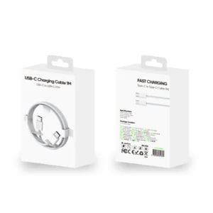 For iPhone 15 Series Fast Charging Cable US3001M USB-C To USB-C 100CM White