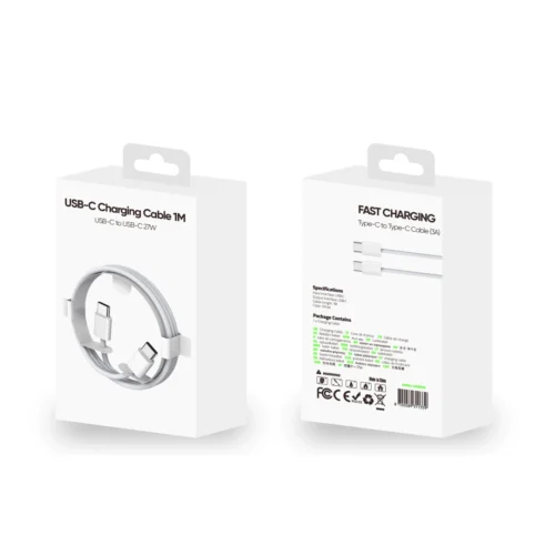 For iPhone 15 Series Fast Charging Cable US3001M USB-C To USB-C 100CM White