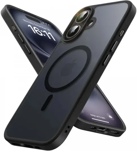Apple iPhone 16 Case with MagSafe Back Cover Matte Black