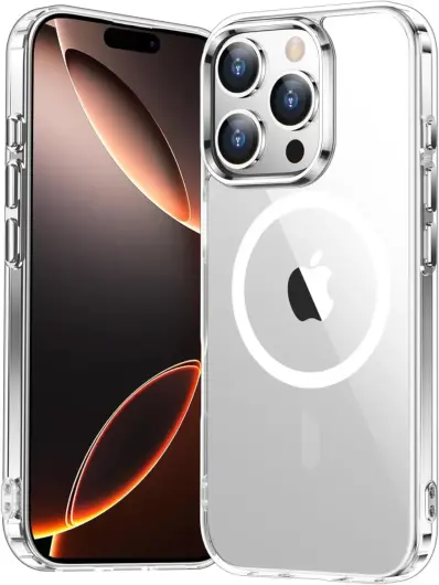 Apple iPhone 16 Pro Max Case Hard Back Cover with MagSafe Transparent