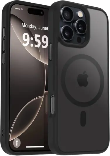 Apple iPhone 16 Pro Max Case with MagSafe Back Cover Matte Black