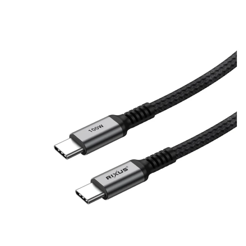 Rixus RXUC06 USB-C 2.0 To USB-C Cable 300CM 100W Space Gray