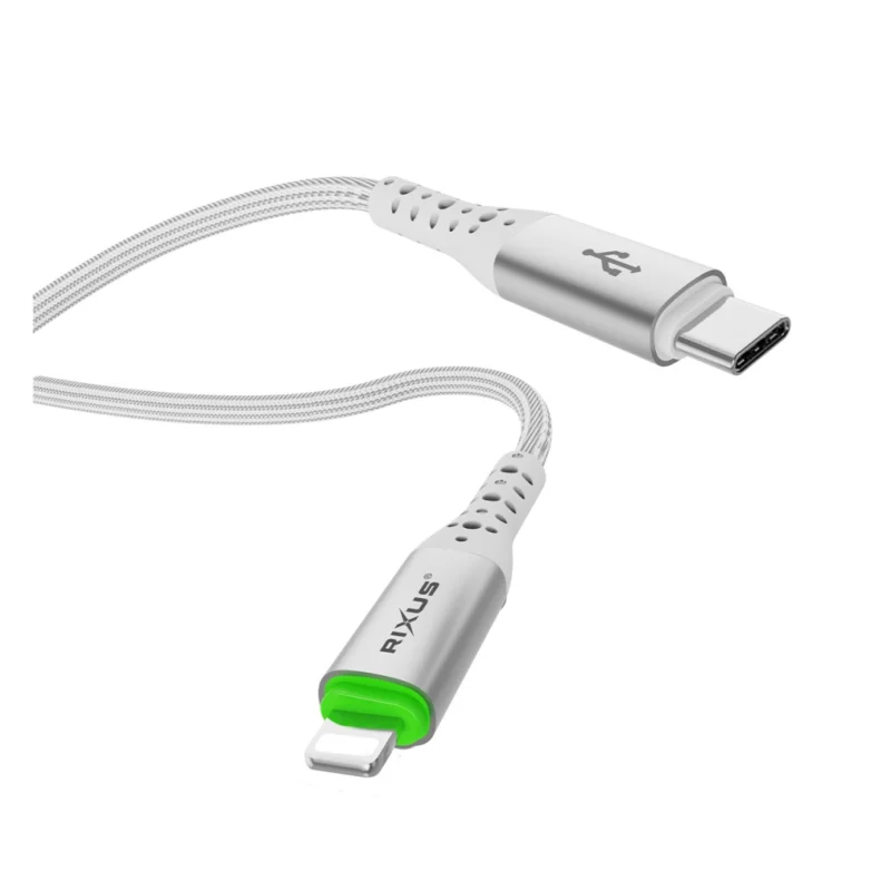 Rixus RXUC21L Auto Disconnect USB-C To Lightning Cable White