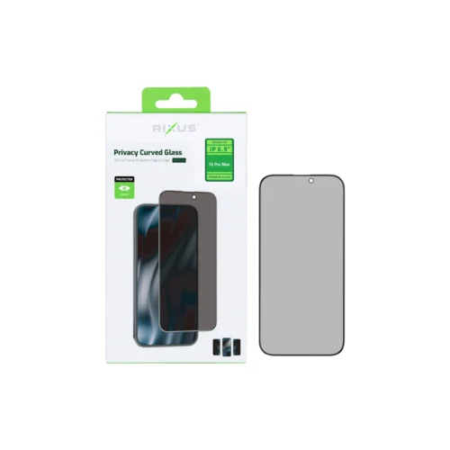 Rixus Privacy Full Curved Edge Tempered Glass For iPhone 16 Pro Max